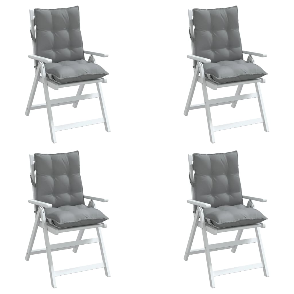 vidaXL Coussins de dossier bas 4 pcs Gris Tissu Oxford