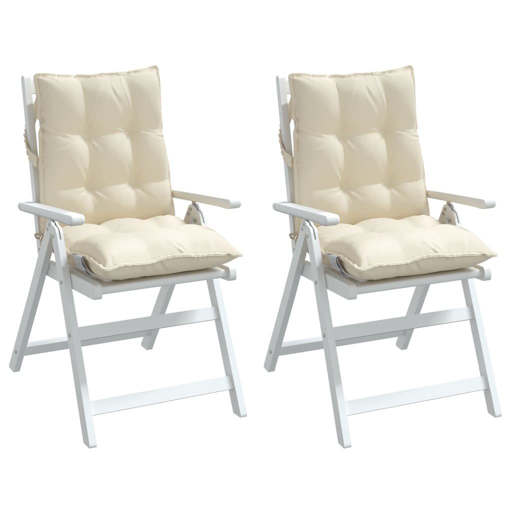 vidaXL Coussins de chaise longue 2 pcs Crème Tissu Oxford