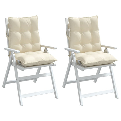vidaXL Coussins de chaise longue 2 pcs Crème Tissu Oxford