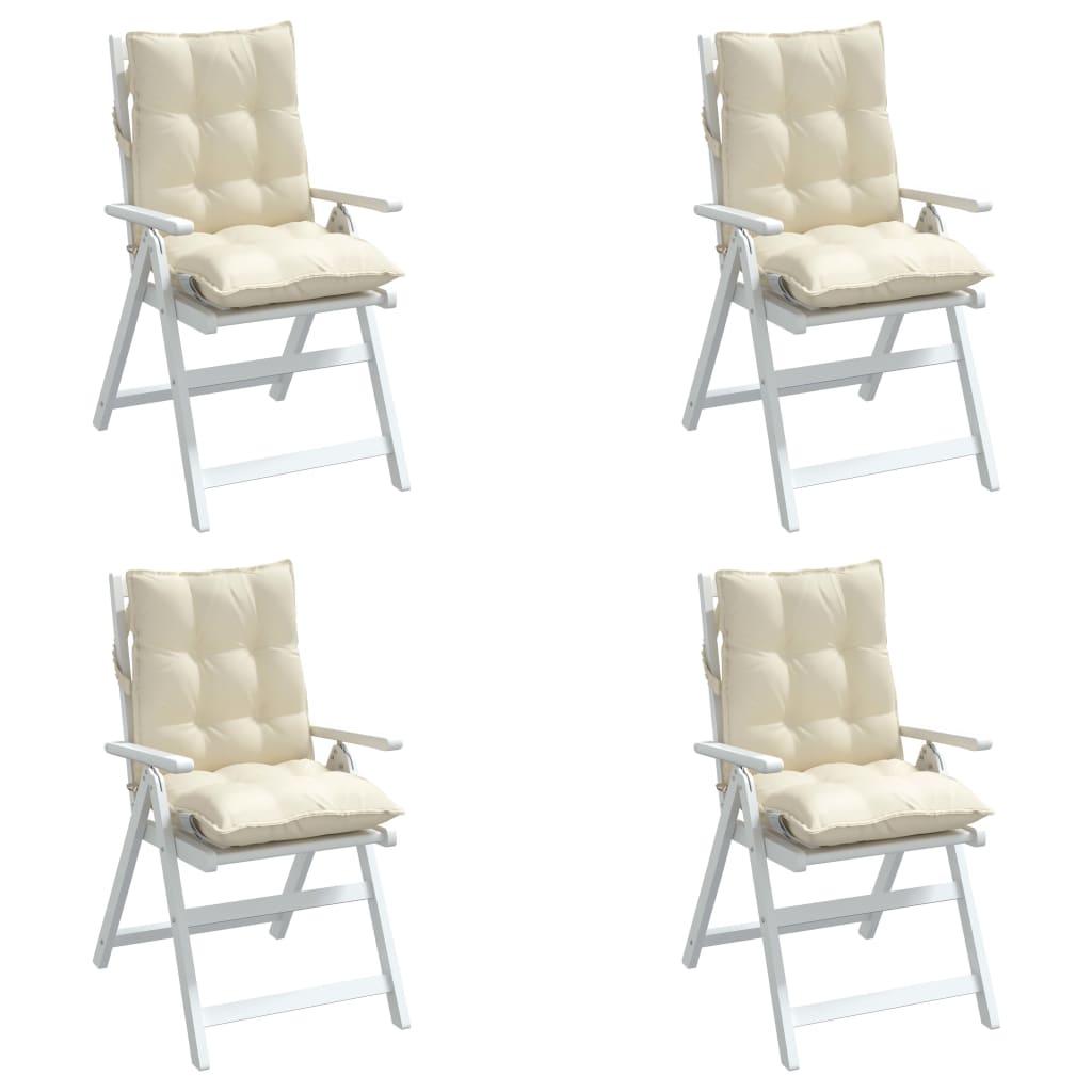 vidaXL Niedriglehner-Auflagen 4 Stk. Creme Oxford-Gewebe
