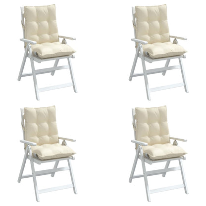vidaXL Niedriglehner-Auflagen 4 Stk. Creme Oxford-Gewebe