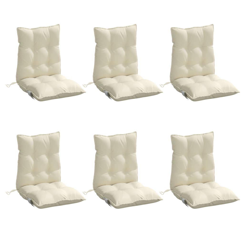 vidaXL Niedriglehner-Auflagen 6 Stk. Creme Oxford-Gewebe