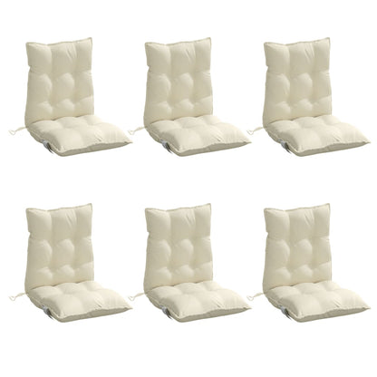 vidaXL Niedriglehner-Auflagen 6 Stk. Creme Oxford-Gewebe