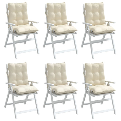 vidaXL Niedriglehner-Auflagen 6 Stk. Creme Oxford-Gewebe