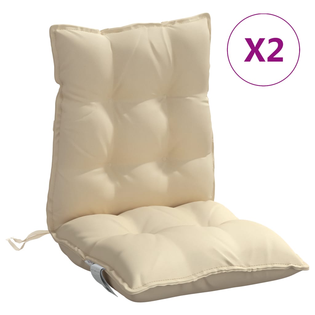 vidaXL Coussins pour chaises basses 2 pcs. Tissu Oxford beige