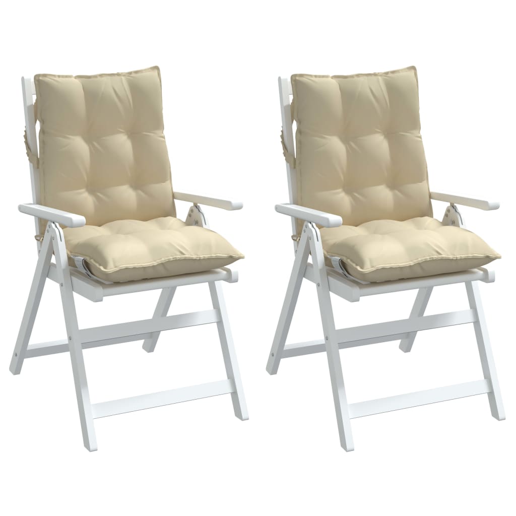 vidaXL Coussins pour chaises basses 2 pcs. Tissu Oxford beige