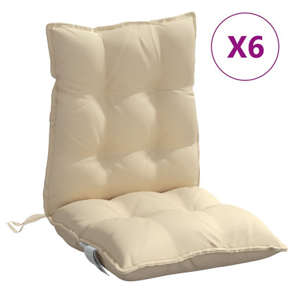 vidaXL Coussins de chaise longue dossier bas 6 pcs Tissu Oxford beige