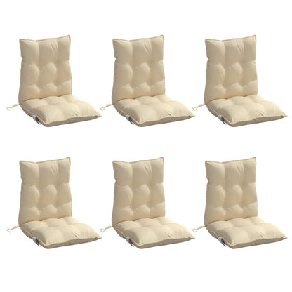 vidaXL Coussins de chaise longue dossier bas 6 pcs Tissu Oxford beige