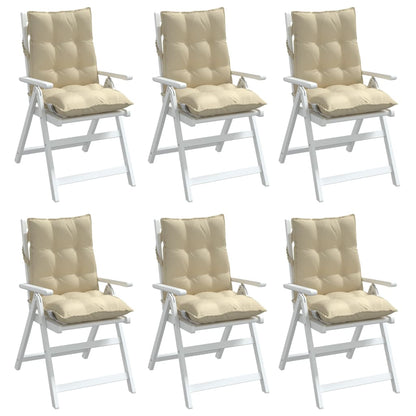 vidaXL Coussins de chaise longue dossier bas 6 pcs Tissu Oxford beige