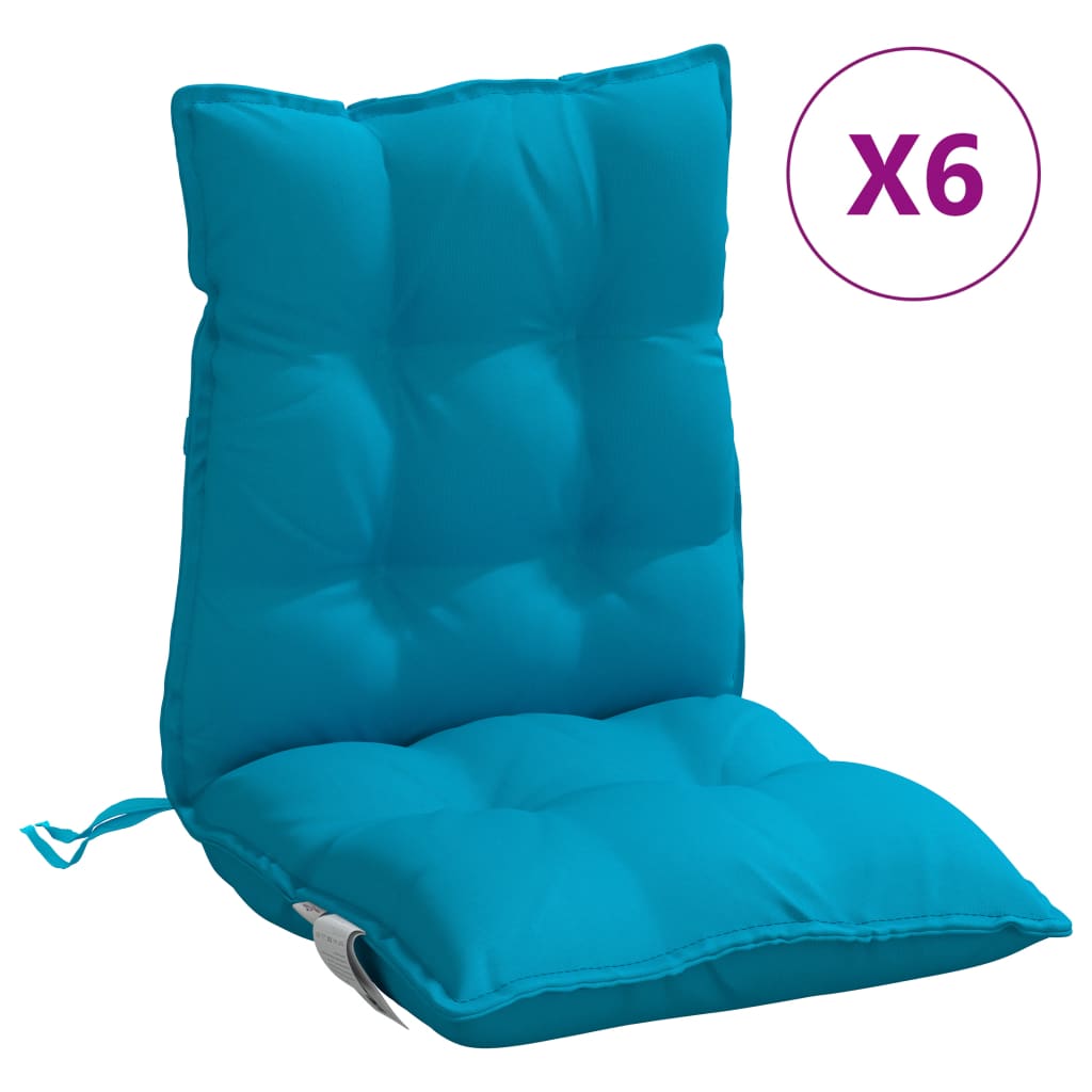 vidaXL Coussins pour chaises basses 6 pcs Bleu clair Tissu Oxford