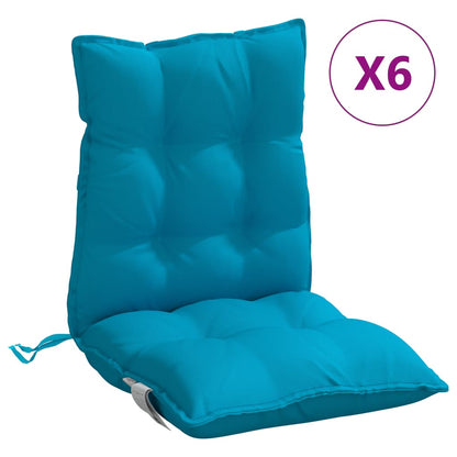 vidaXL Coussins pour chaises basses 6 pcs Bleu clair Tissu Oxford