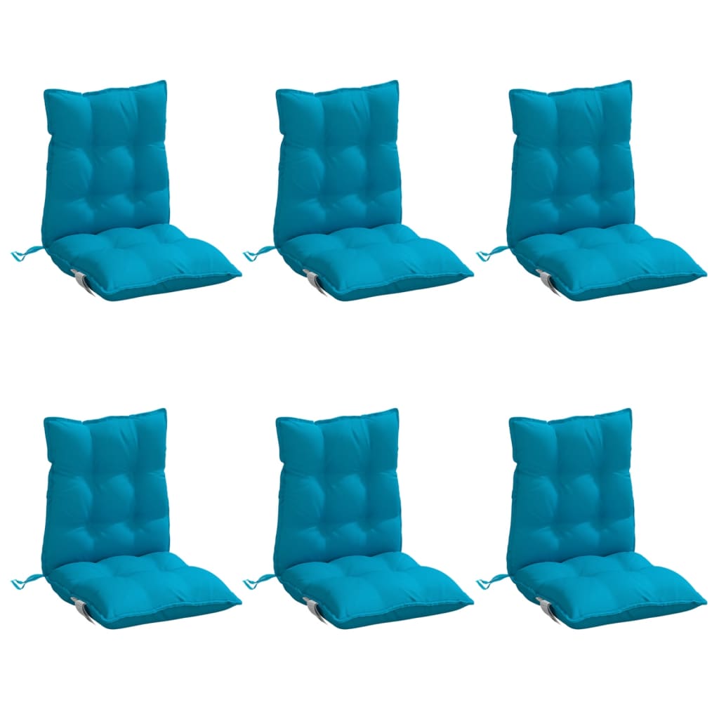 vidaXL Coussins pour chaises basses 6 pcs Bleu clair Tissu Oxford