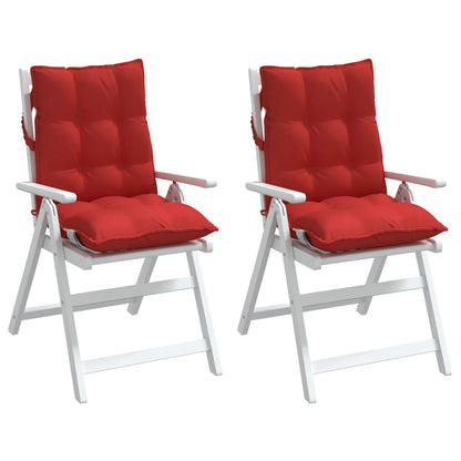 vidaXL Coussins pour chaises à dossier bas 2 pcs Rouge Tissu Oxford