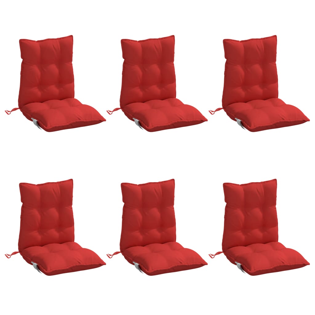 vidaXL Niedriglehner-Auflagen 6 Stk. Rot Oxford-Gewebe