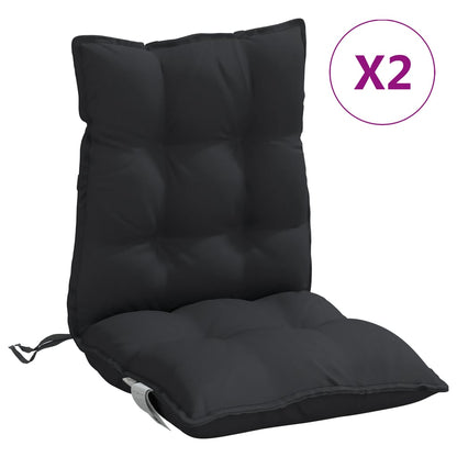 vidaXL Coussins pour fauteuils bas 2 pcs Noir Tissu Oxford