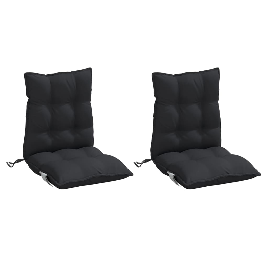 vidaXL Coussins pour fauteuils bas 2 pcs Noir Tissu Oxford