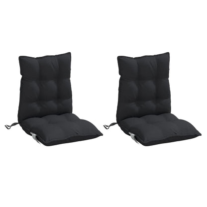 vidaXL Coussins pour fauteuils bas 2 pcs Noir Tissu Oxford