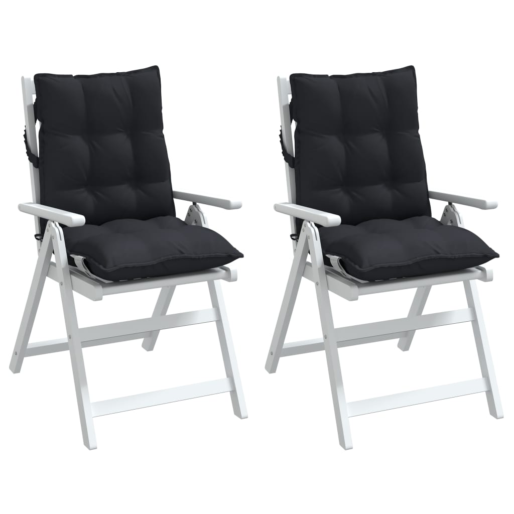 vidaXL Coussins pour fauteuils bas 2 pcs Noir Tissu Oxford