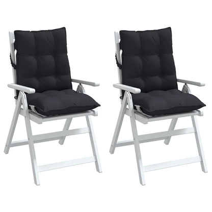 vidaXL Coussins pour fauteuils bas 2 pcs Noir Tissu Oxford