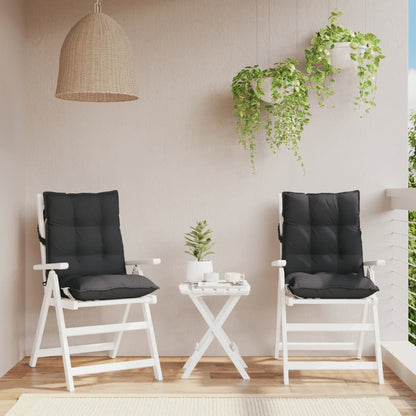 vidaXL Coussins pour fauteuils bas 2 pcs Noir Tissu Oxford