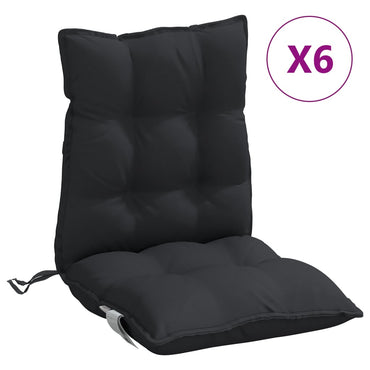 vidaXL Coussins pour chaises basses 6 pcs Tissu Oxford noir