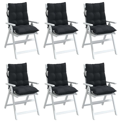 vidaXL Coussins pour chaises basses 6 pcs Tissu Oxford noir
