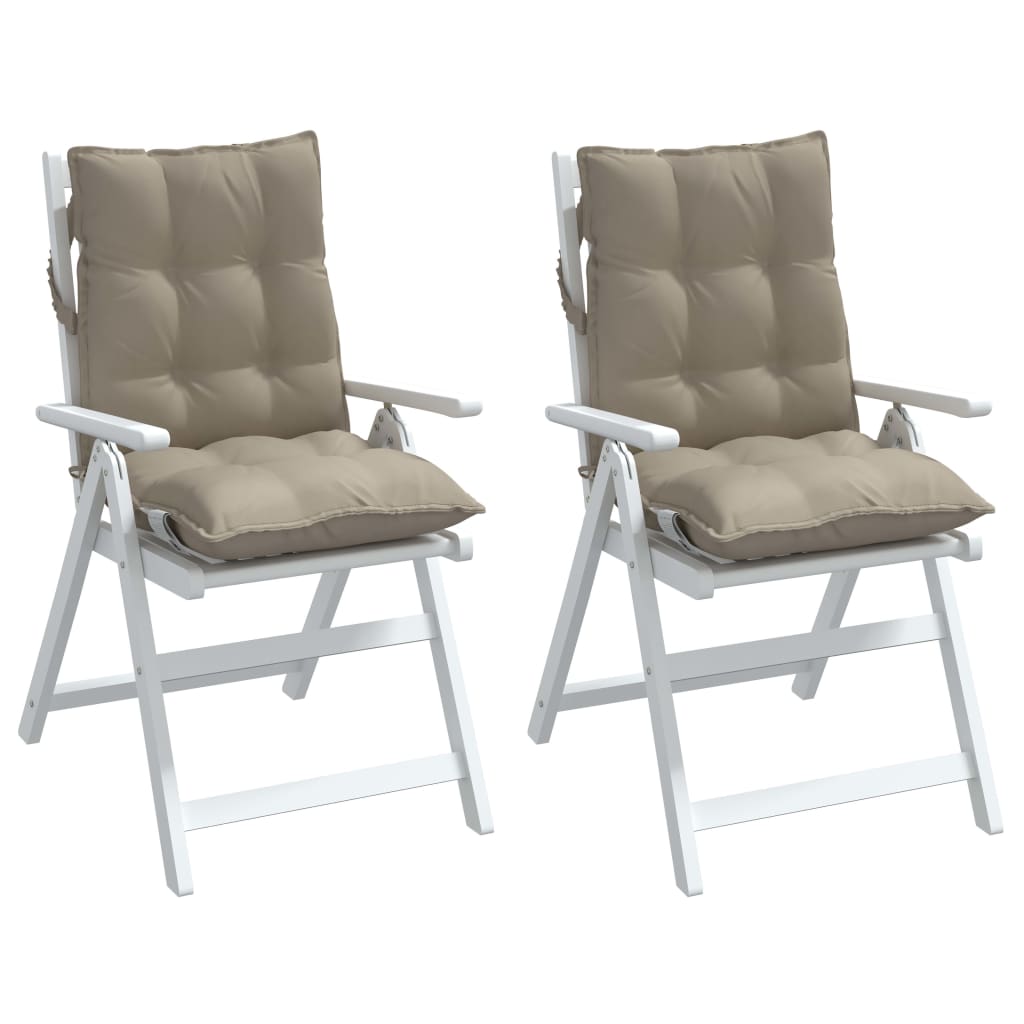 vidaXL Niedriglehner-Auflagen 2 Stk. Taupe Oxford-Gewebe
