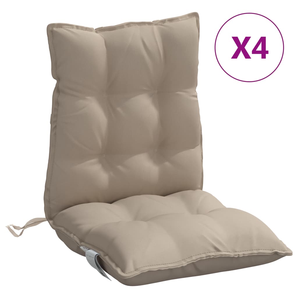 vidaXL Coussins pour chaises basses 4 pcs. Taupe Tissu Oxford