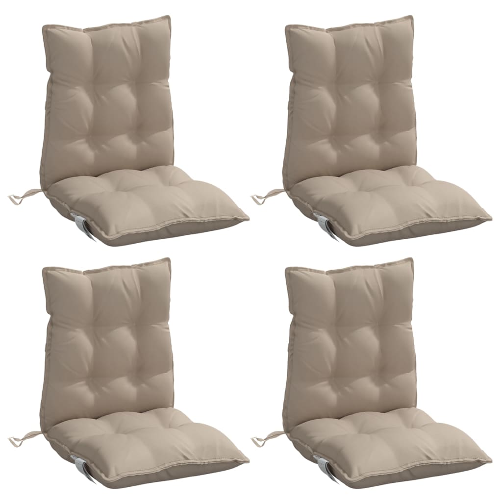 vidaXL Coussins pour chaises basses 4 pcs. Taupe Tissu Oxford
