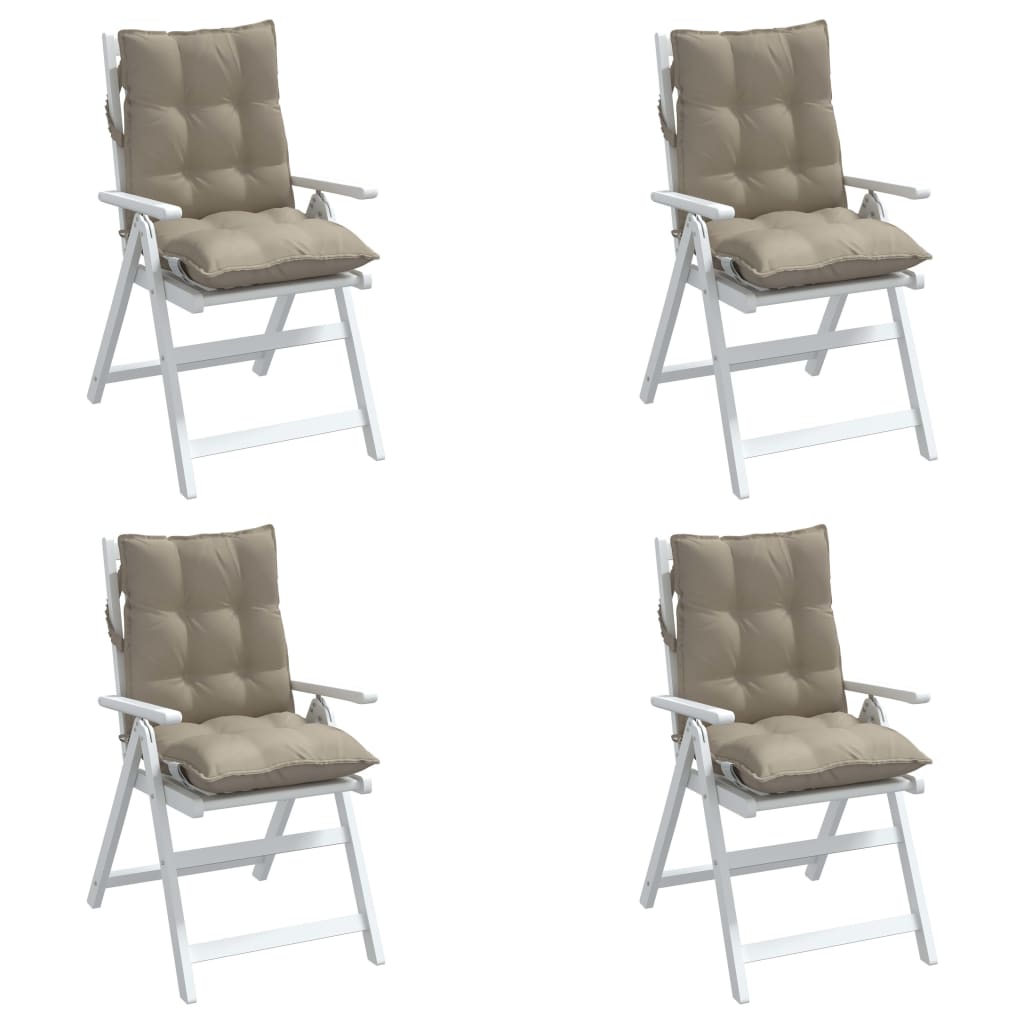 vidaXL Coussins pour chaises basses 4 pcs. Taupe Tissu Oxford