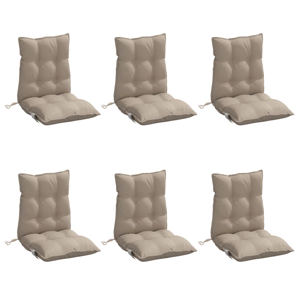 vidaXL Niedriglehner-Auflagen 6 Stk. Taupe Oxford-Gewebe