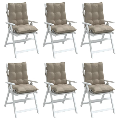 vidaXL Niedriglehner-Auflagen 6 Stk. Taupe Oxford-Gewebe