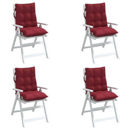 vidaXL Coussins de dossier bas 4 pcs Rouge vin Tissu Oxford