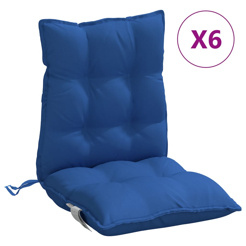 vidaXL Coussins de chaise longue 6 pcs Bleu roi Tissu Oxford