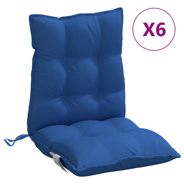 vidaXL Coussins de chaise longue 6 pcs Bleu roi Tissu Oxford