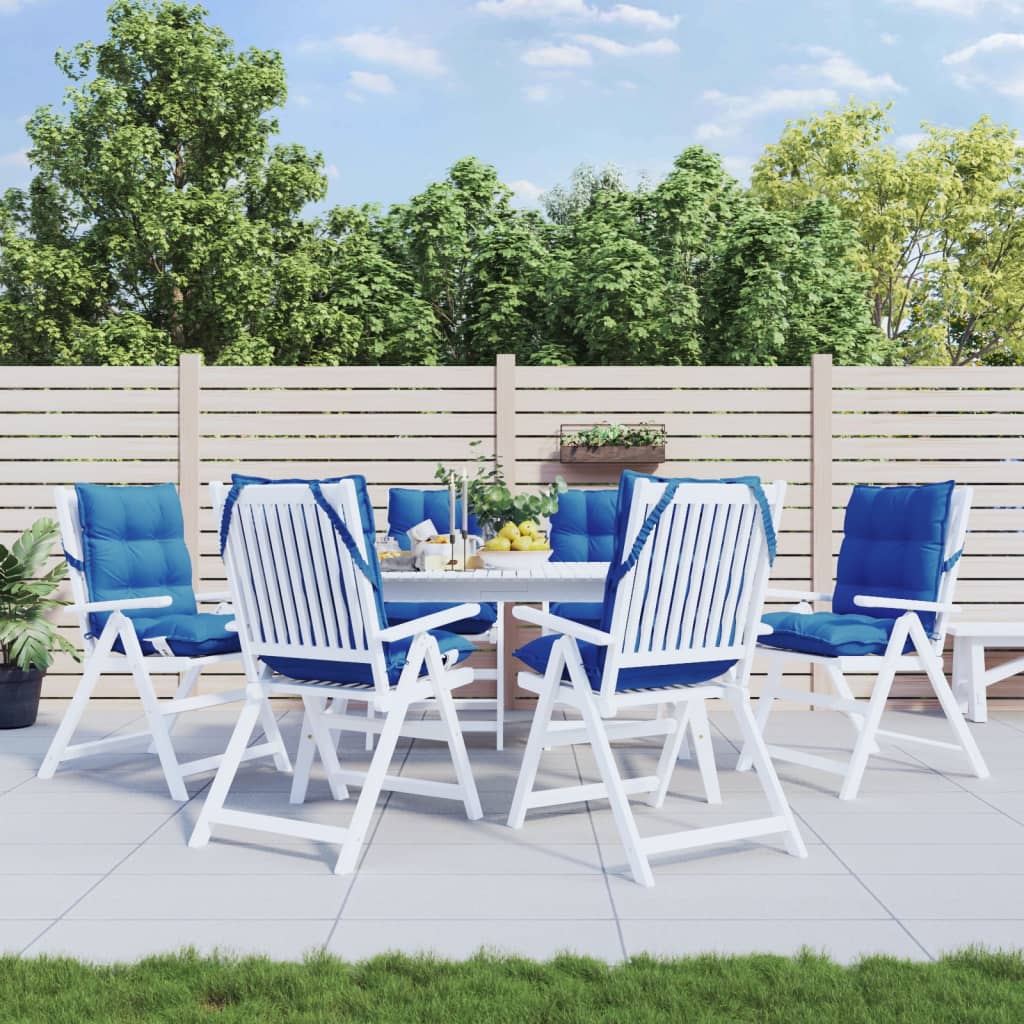 vidaXL Coussins de chaise longue 6 pcs Bleu roi Tissu Oxford