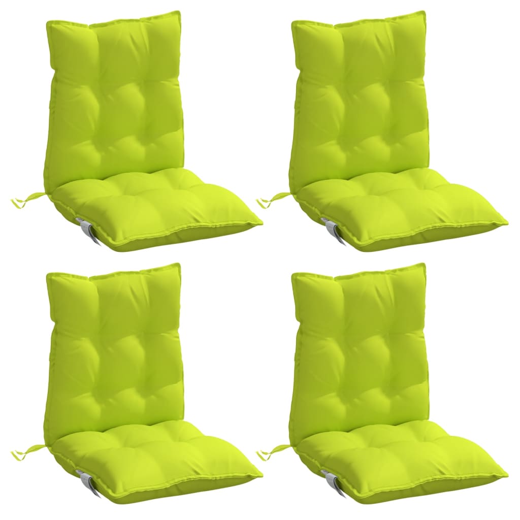 vidaXL Coussins pour chaises basses 4 pcs Vert vif Tissu Oxford