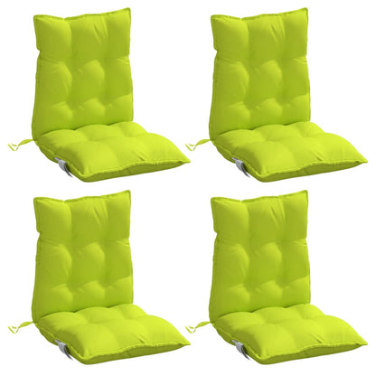 vidaXL Coussins pour chaises basses 4 pcs Vert vif Tissu Oxford