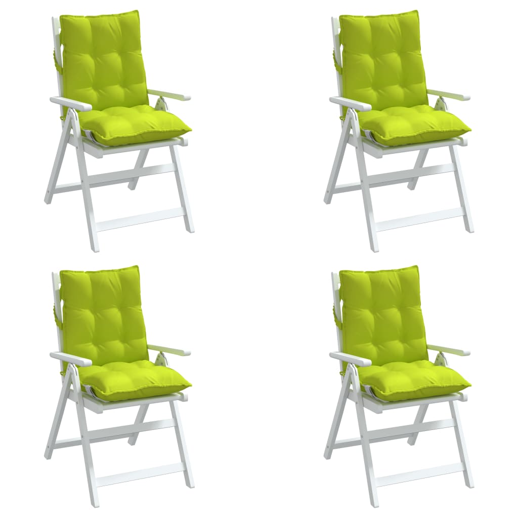 vidaXL Coussins pour chaises basses 4 pcs Vert vif Tissu Oxford