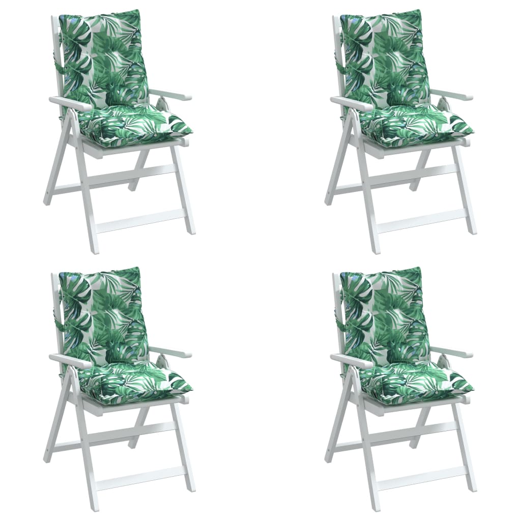 vidaXL Coussins pour chaises basses 4 pcs Motif feuille Tissu Oxford