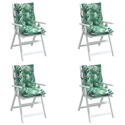 vidaXL Coussins pour chaises basses 4 pcs Motif feuille Tissu Oxford