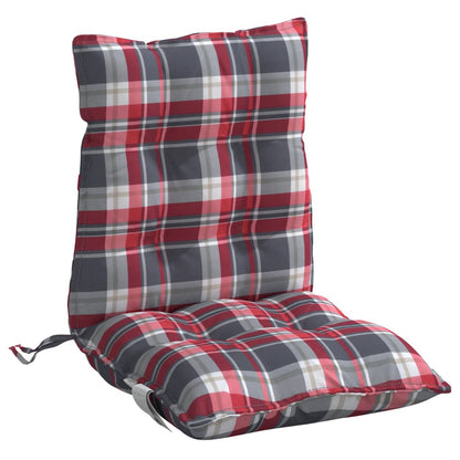 vidaXL Coussins de dossier bas 4 pcs Rouge à carreaux Tissu Oxford