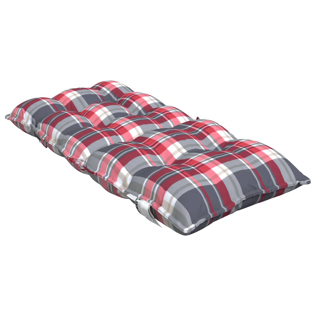 vidaXL Coussins de dossier bas 4 pcs Rouge à carreaux Tissu Oxford