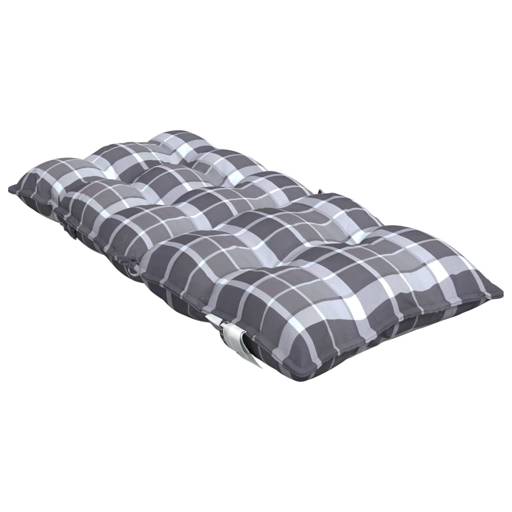 vidaXL Niedriglehner-Auflagen 4 Stk. Grau Karomuster Oxford-Gewebe