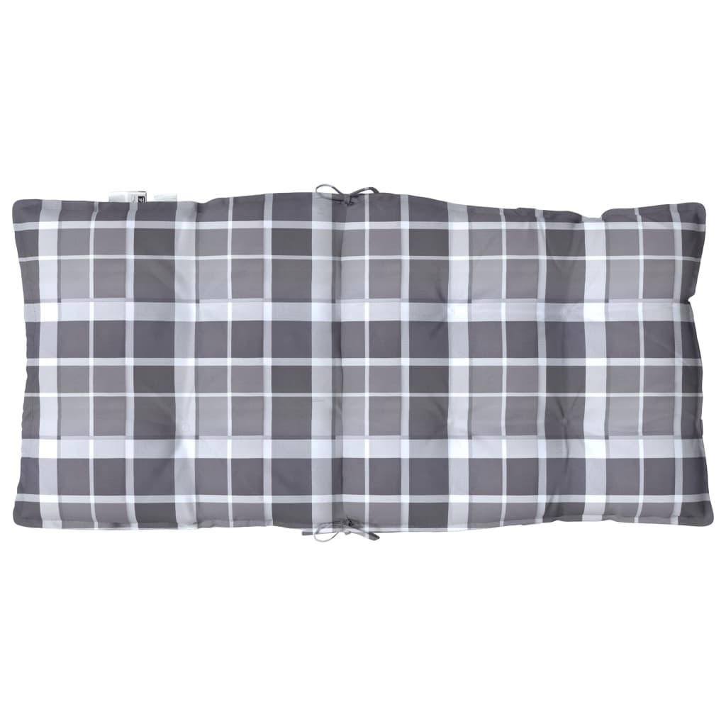 vidaXL Coussins pour chaises à dossier bas 6 pcs Gris motif à carreaux tissu Oxford