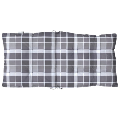 vidaXL Coussins pour chaises à dossier bas 6 pcs Gris motif à carreaux tissu Oxford