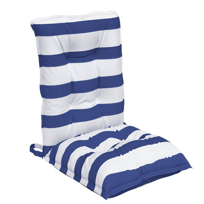 vidaXL Coussins pour chaises basses 4 pcs Bleu et blanc à rayures Tissu Oxford