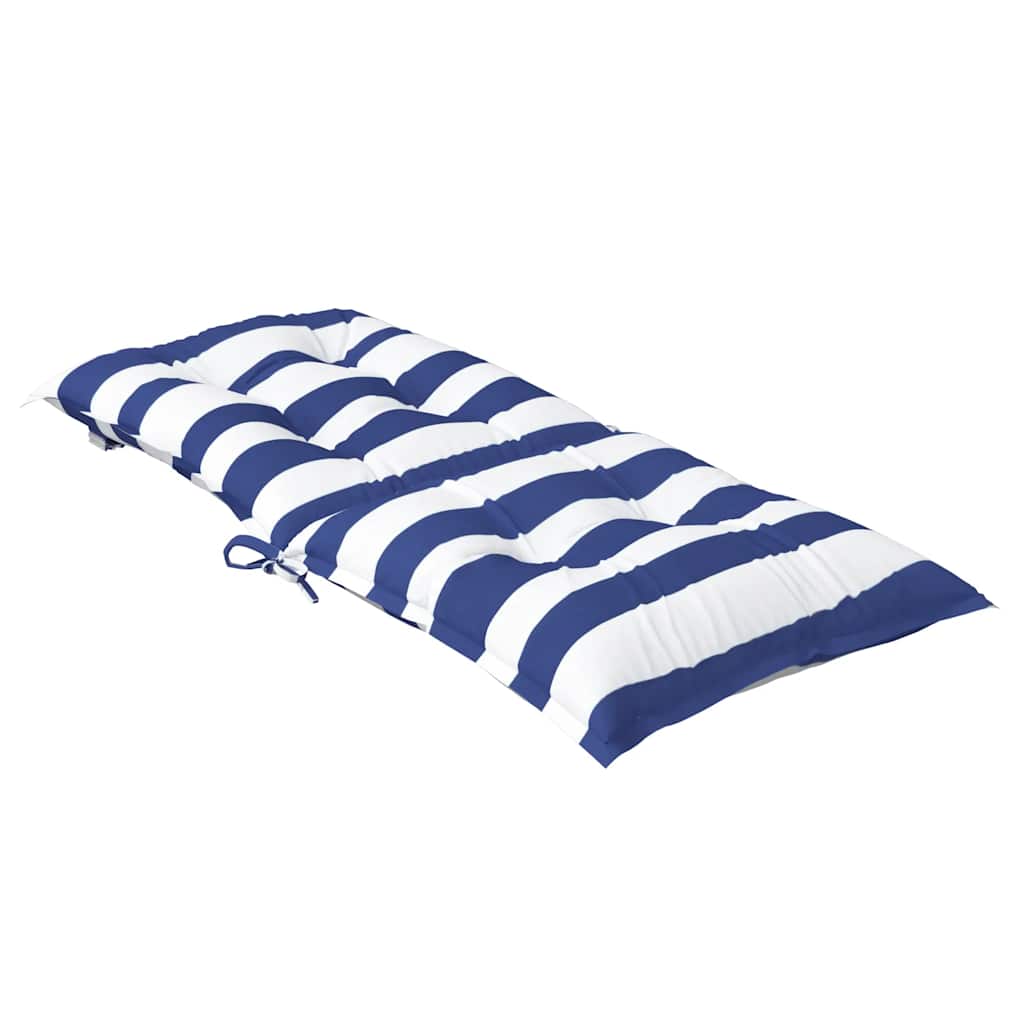 vidaXL Coussins pour chaises basses 4 pcs Bleu et blanc à rayures Tissu Oxford