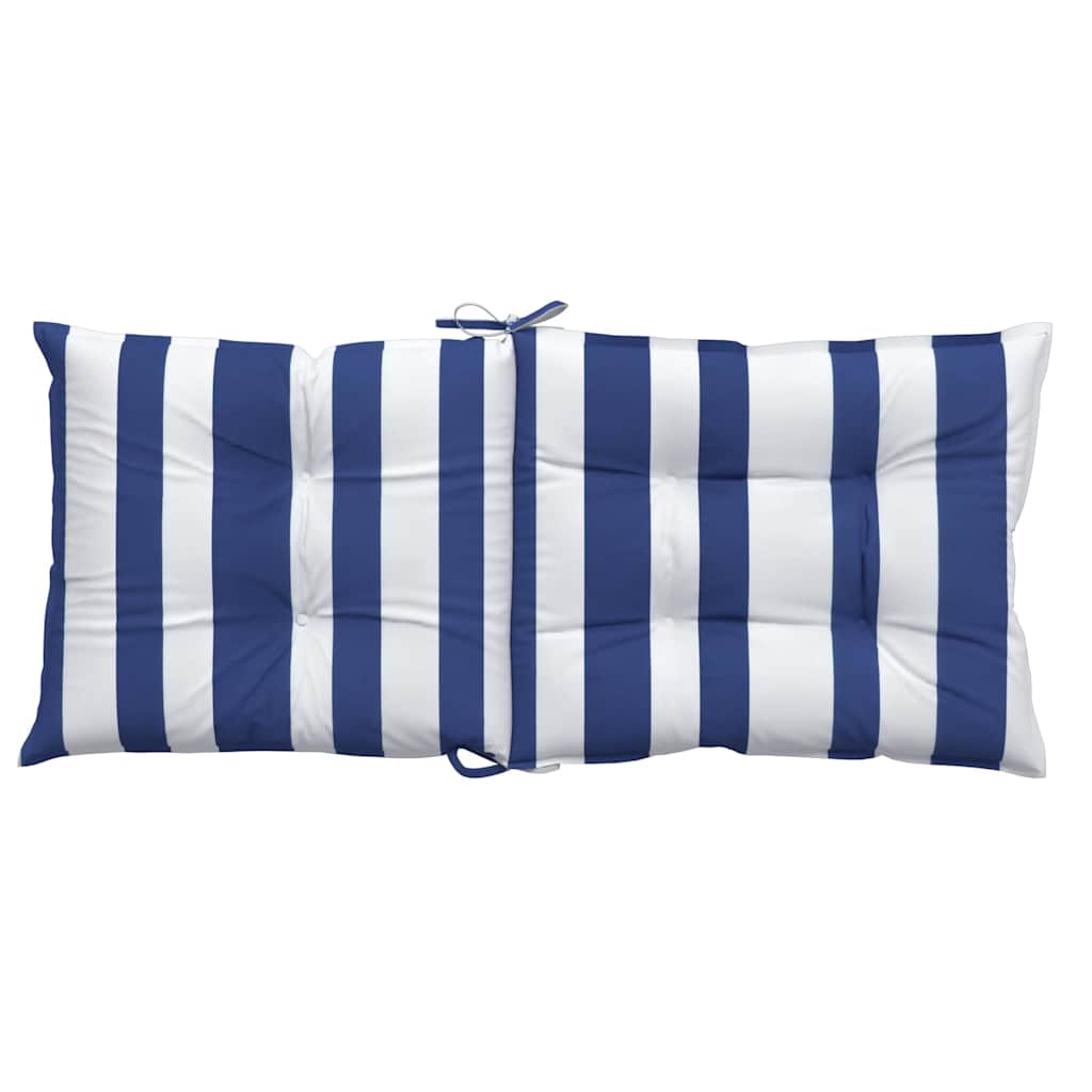 vidaXL Coussins pour chaises basses 4 pcs Bleu et blanc à rayures Tissu Oxford
