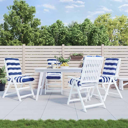 vidaXL Coussins pour chaises basses 4 pcs Bleu et blanc à rayures Tissu Oxford